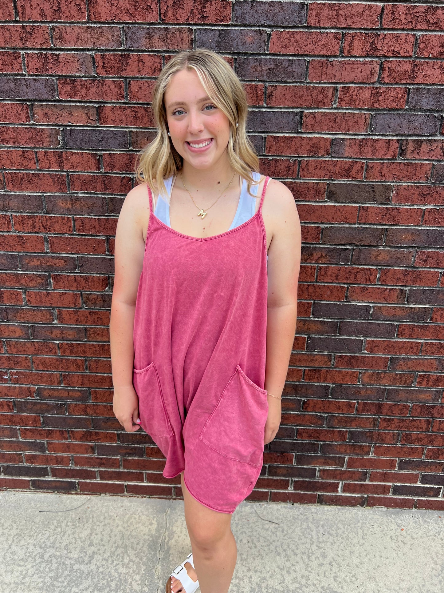 Strawberry Washed Romper