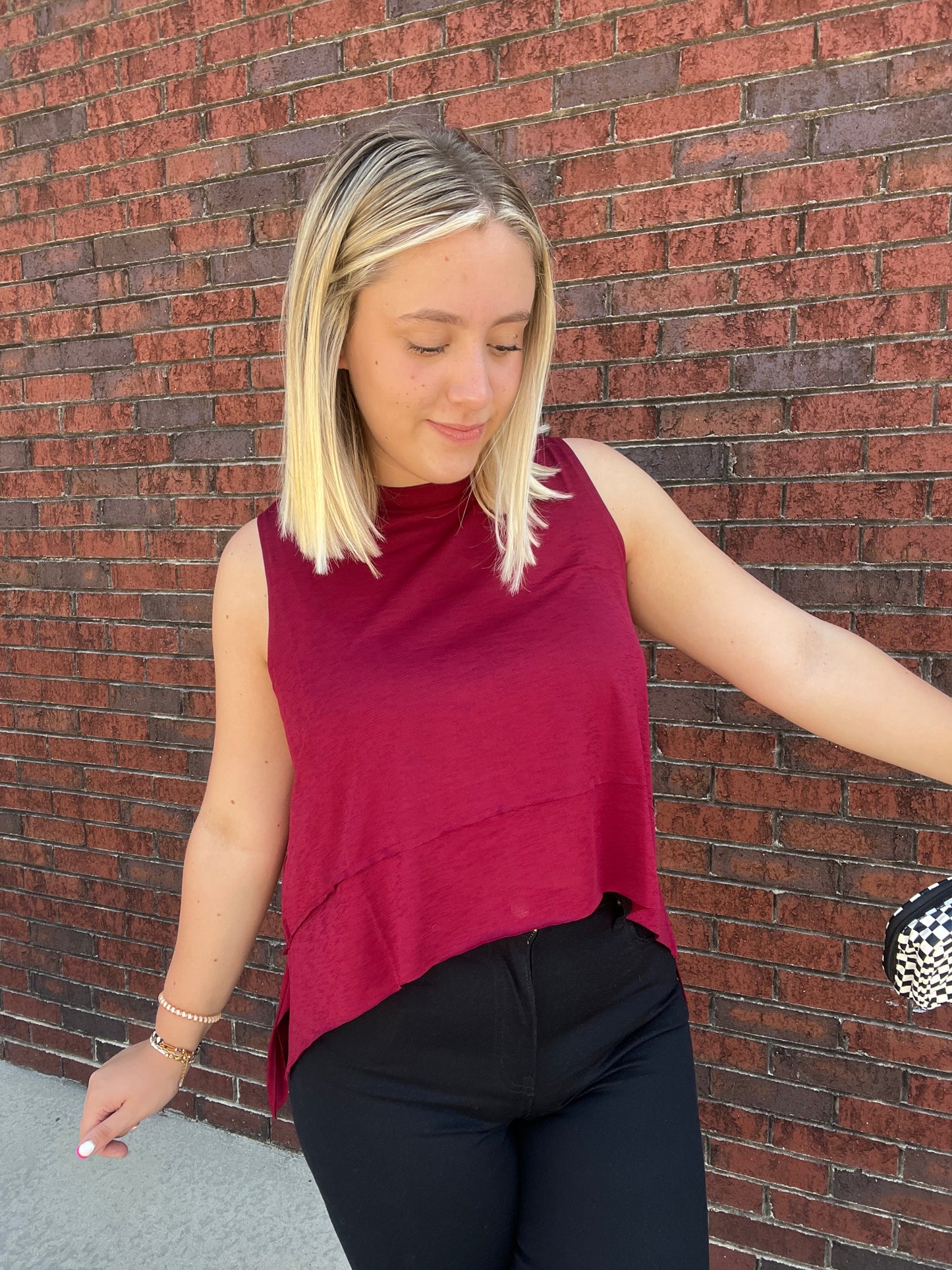 Side Slit Sleeveless Top