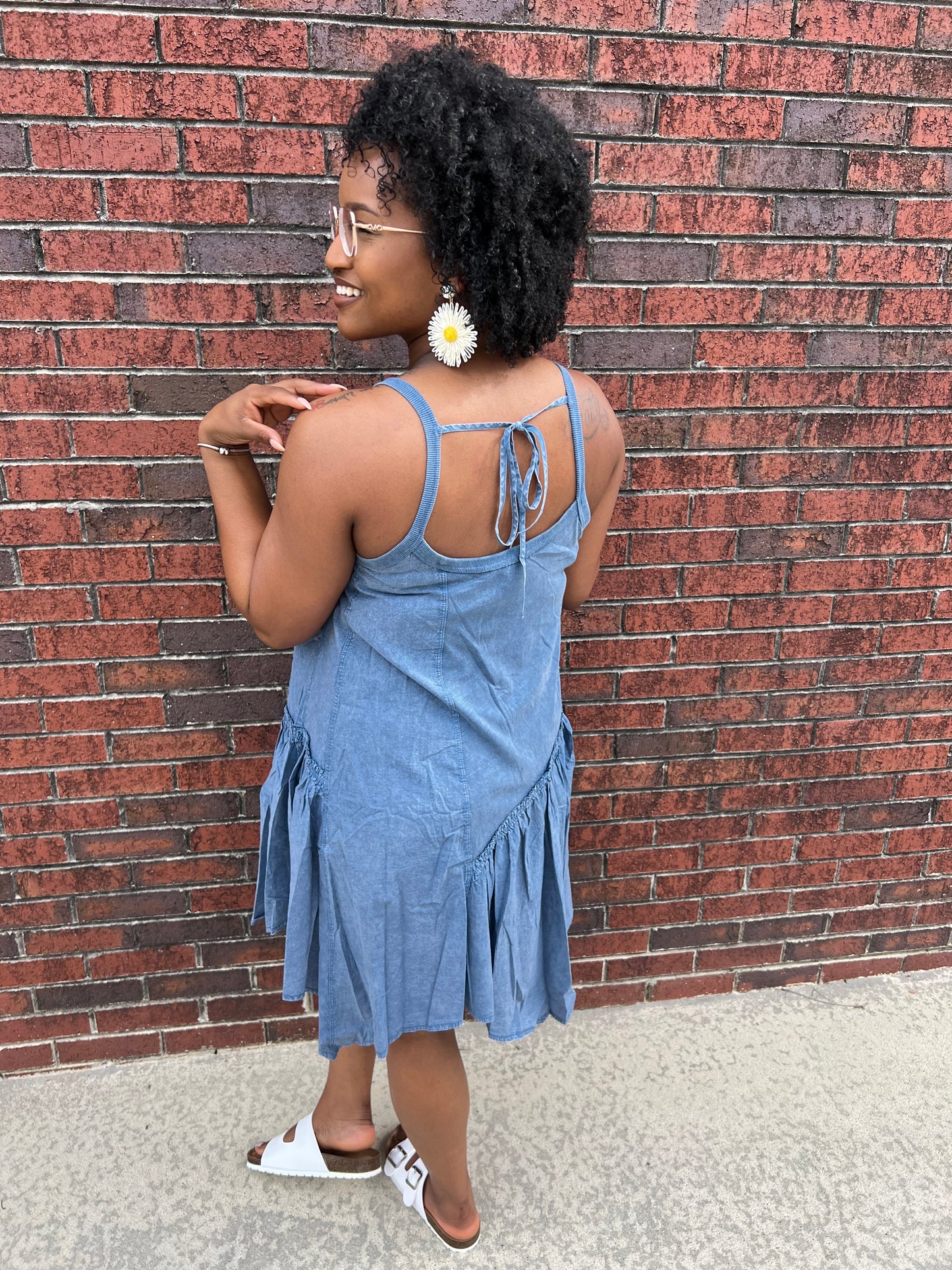 Washed Denim Swing Dress