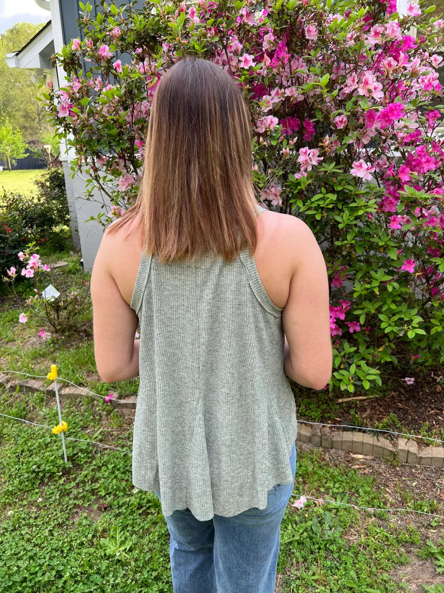 Rib Knit Cami Swing Top