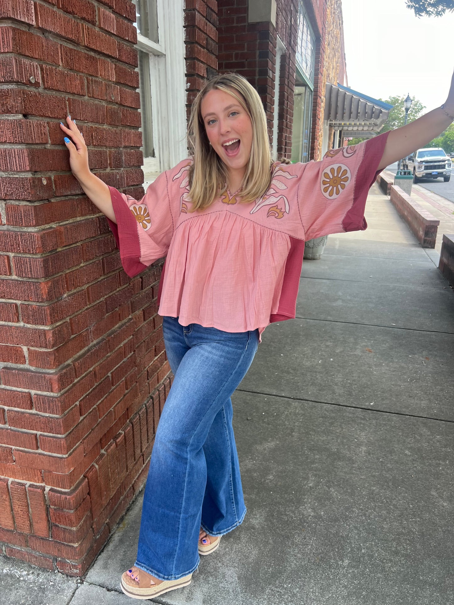 Velvet Rose Embroidered Top