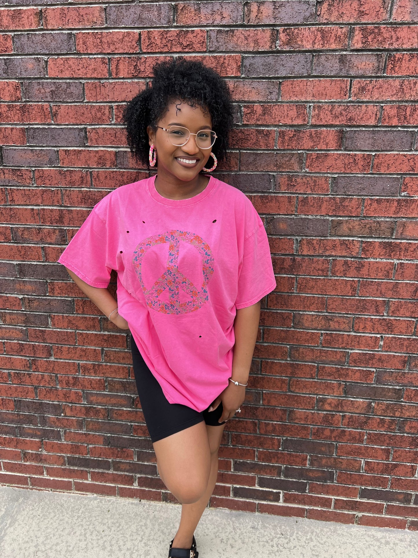 Peace Sign Washed Tee
