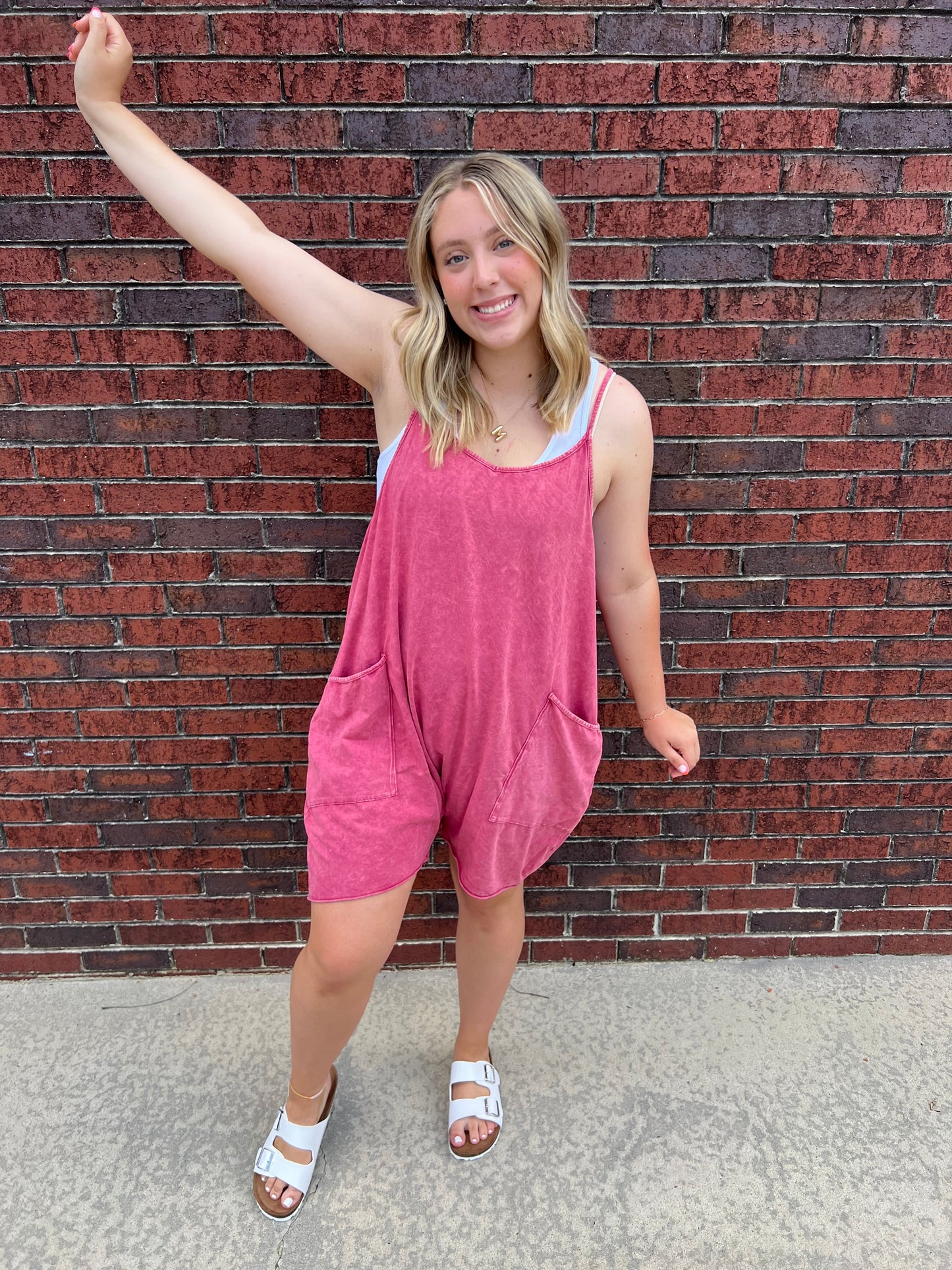 Strawberry Washed Romper