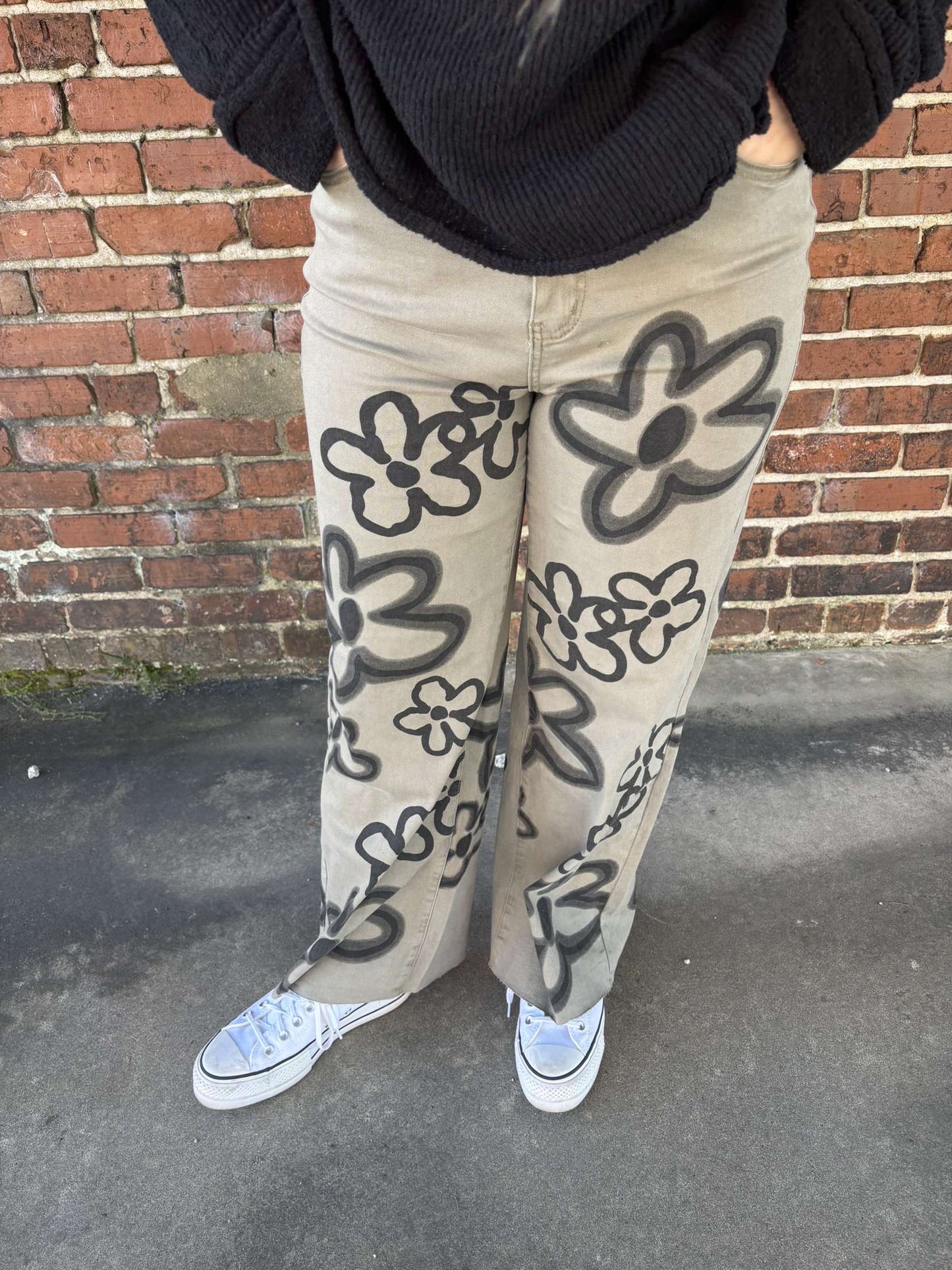 Floral Sage Jeans