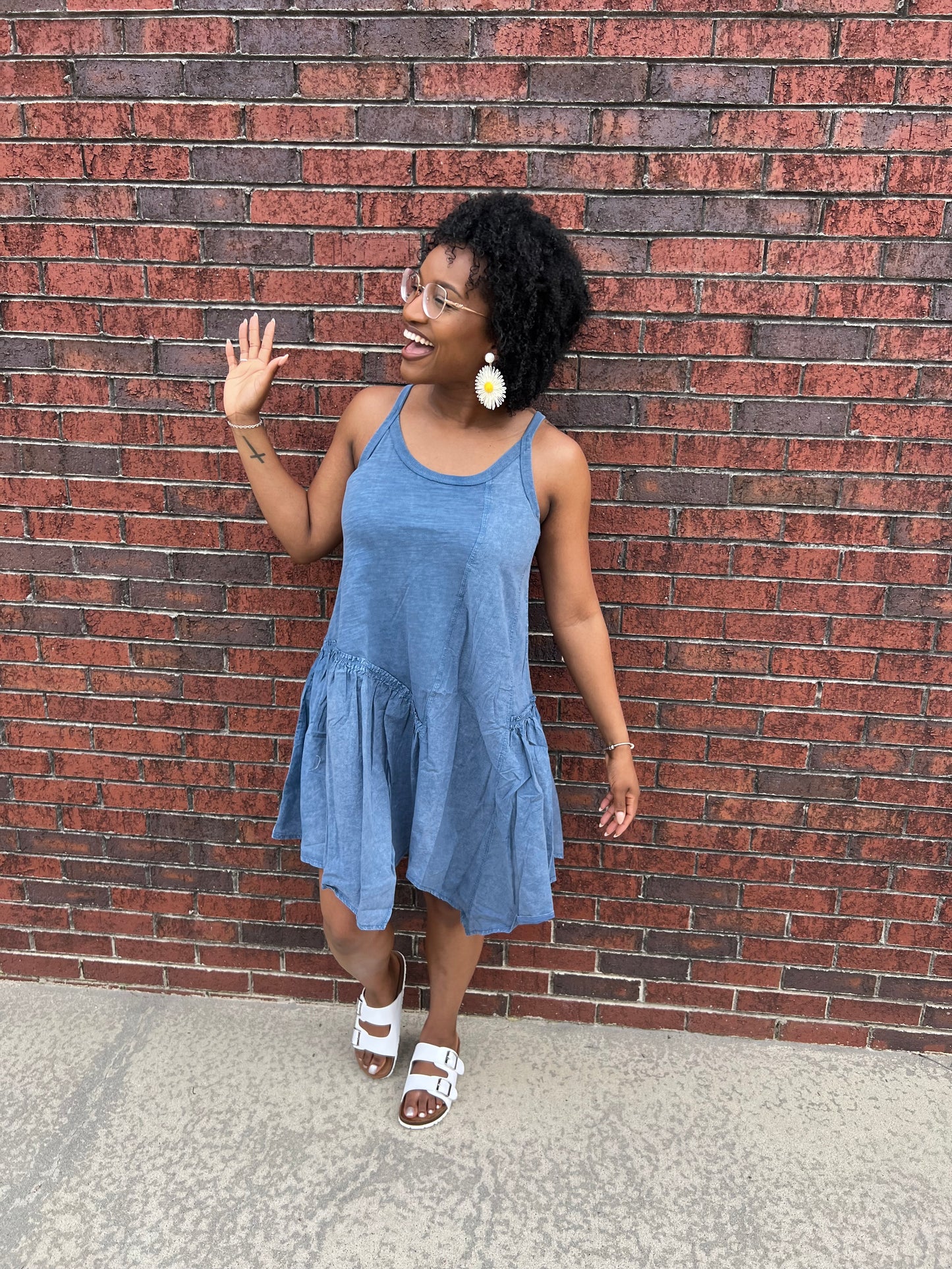 Washed Denim Swing Dress