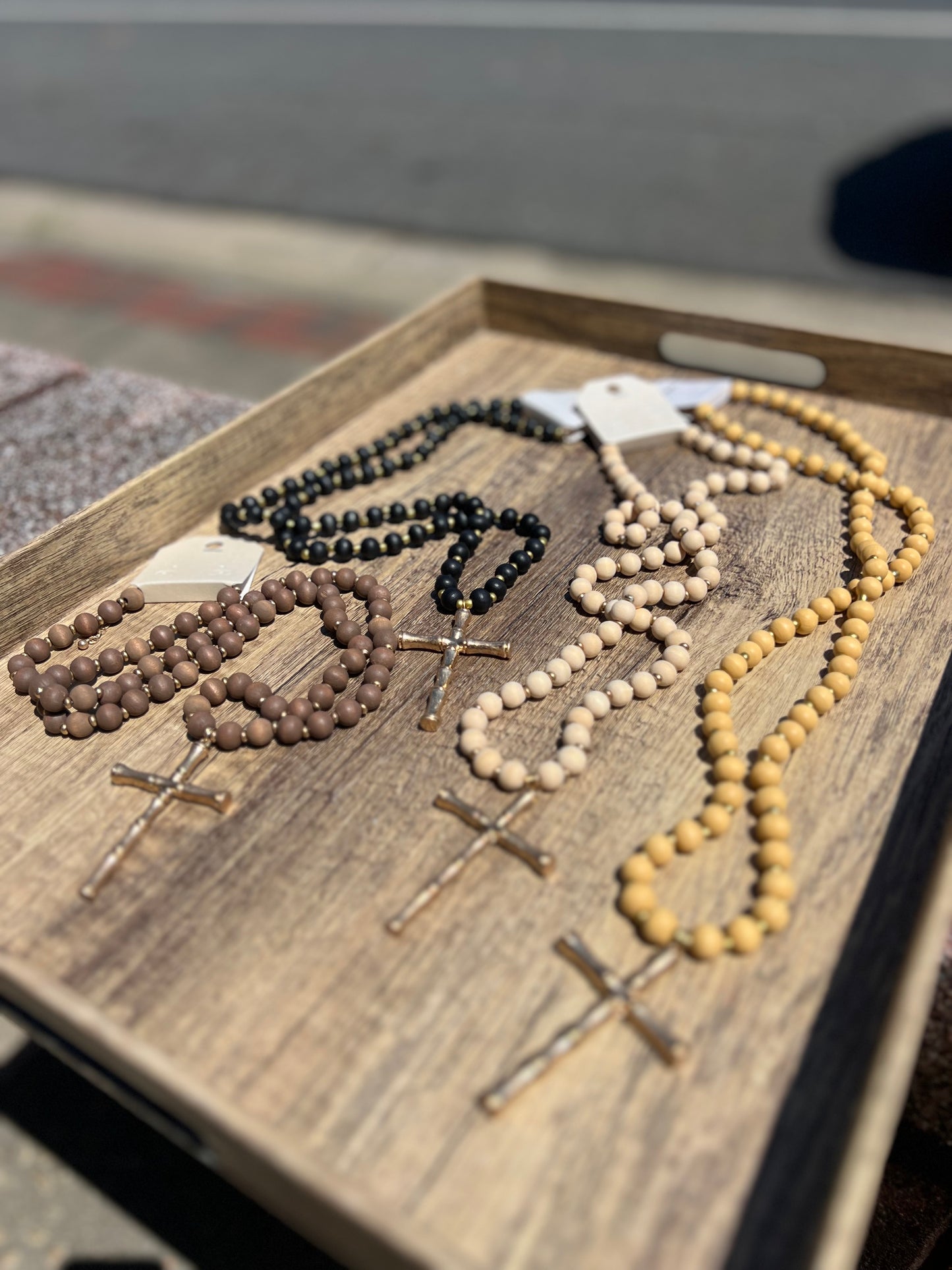 Boho Beaded Cross Necklace