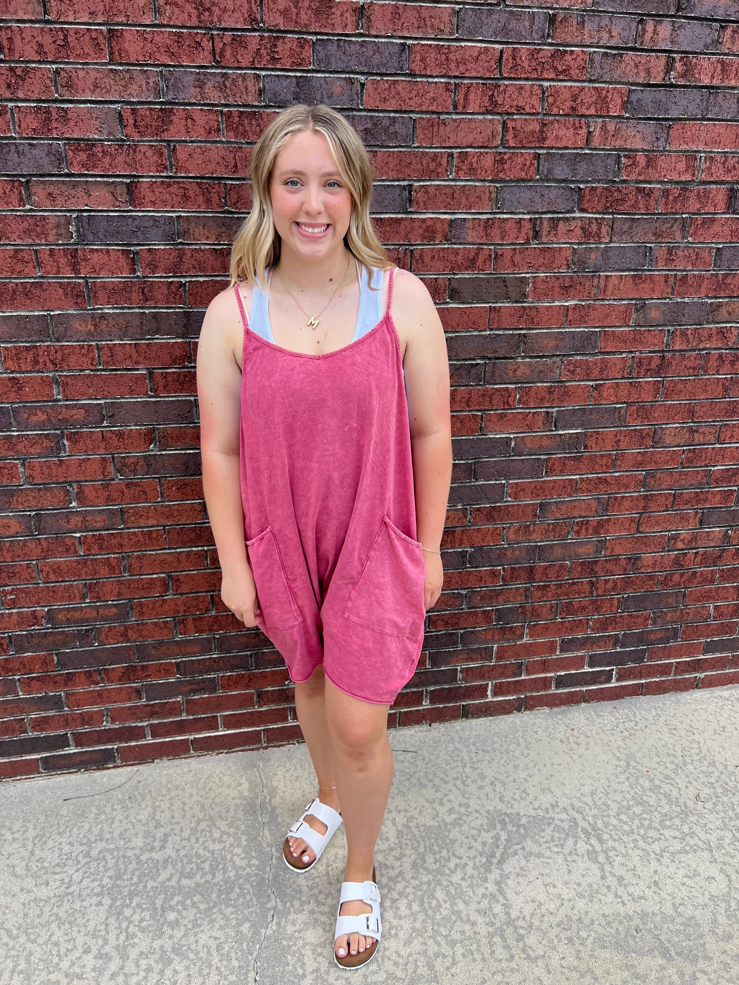 Strawberry Washed Romper