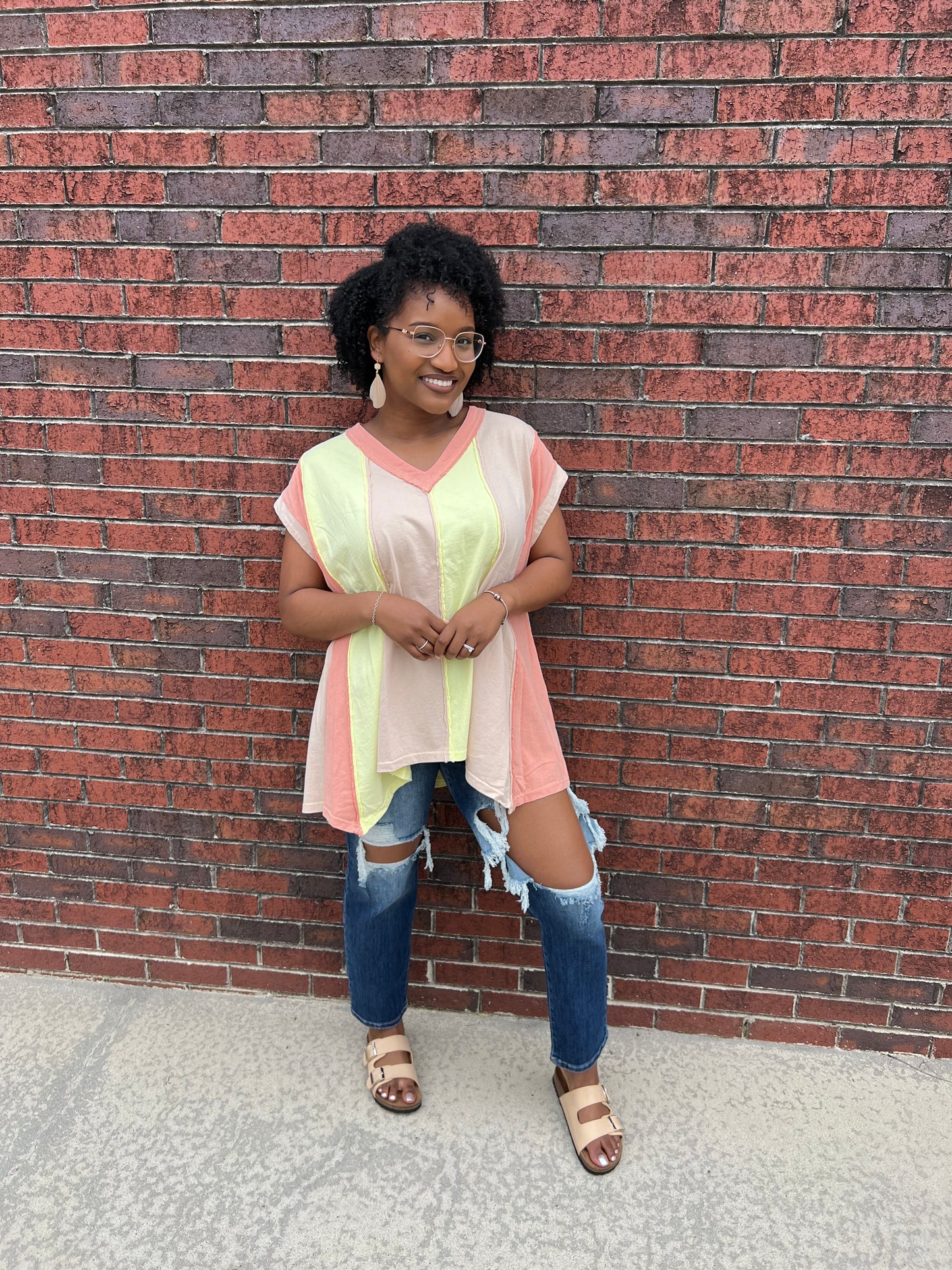 Color Block Knit Tunic