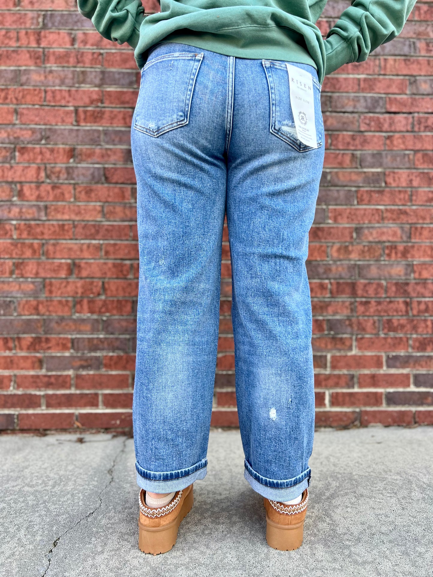 RISEN High Rise Boyfriend Jeans