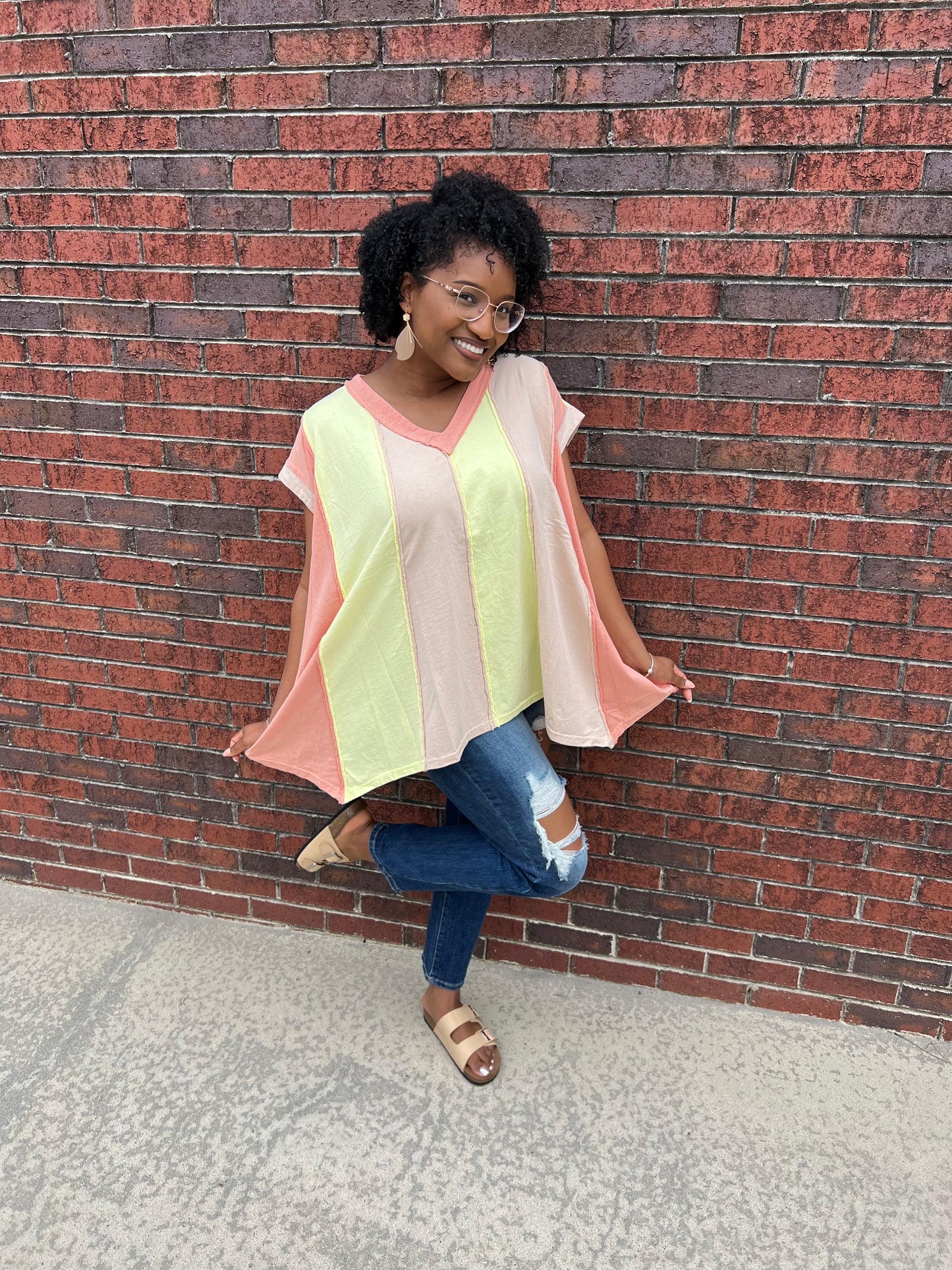 Color Block Knit Tunic