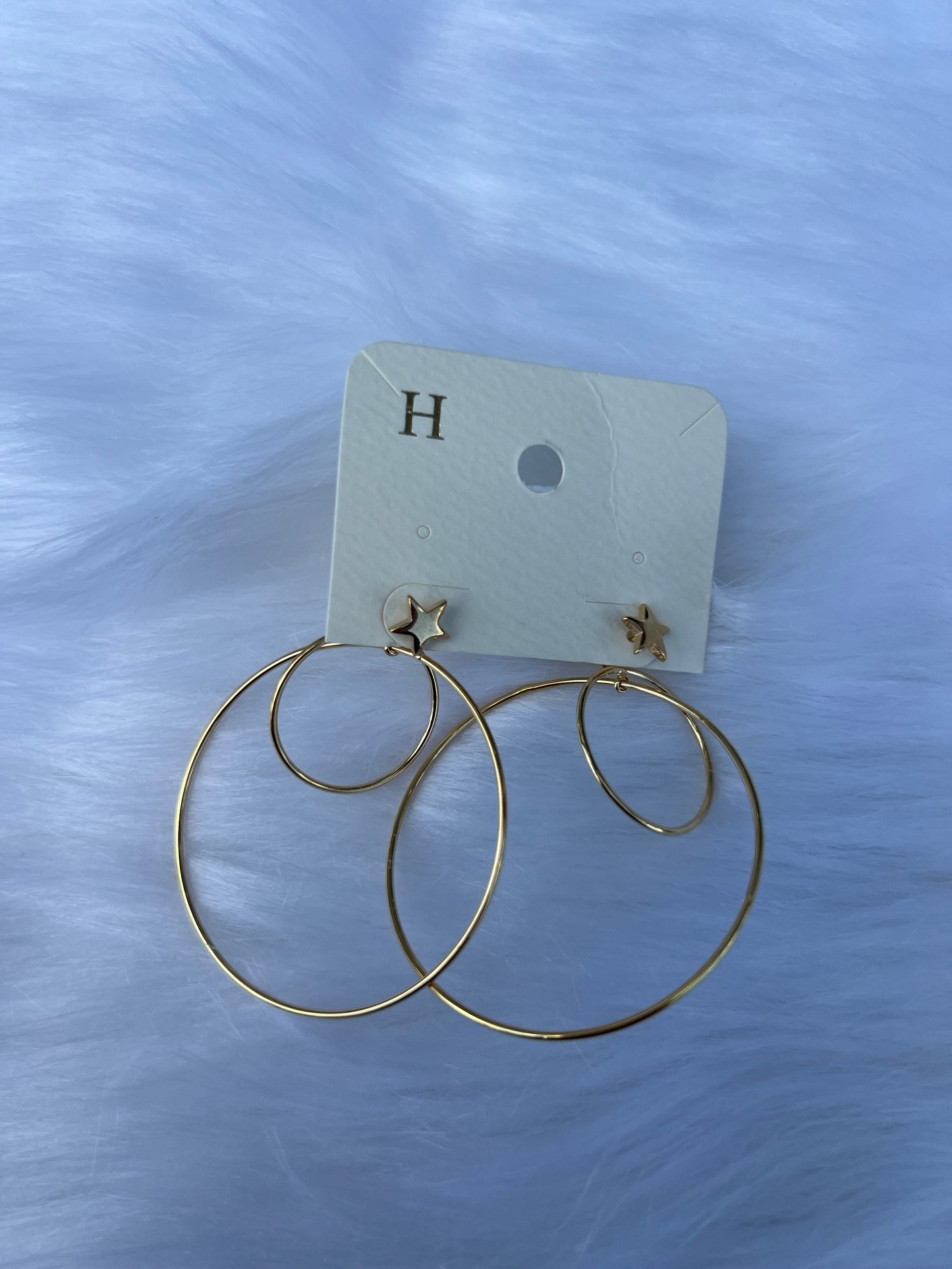 Double Gold Star Hoops