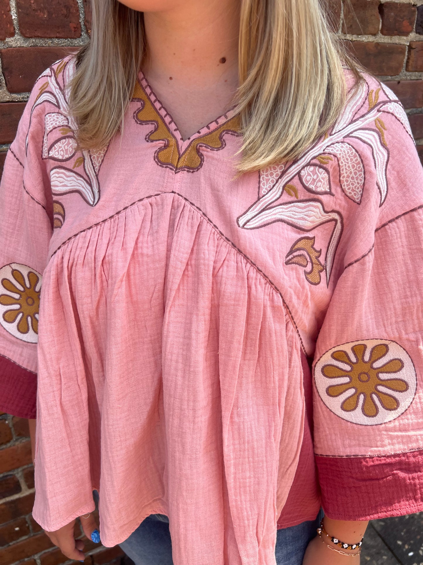 Velvet Rose Embroidered Top