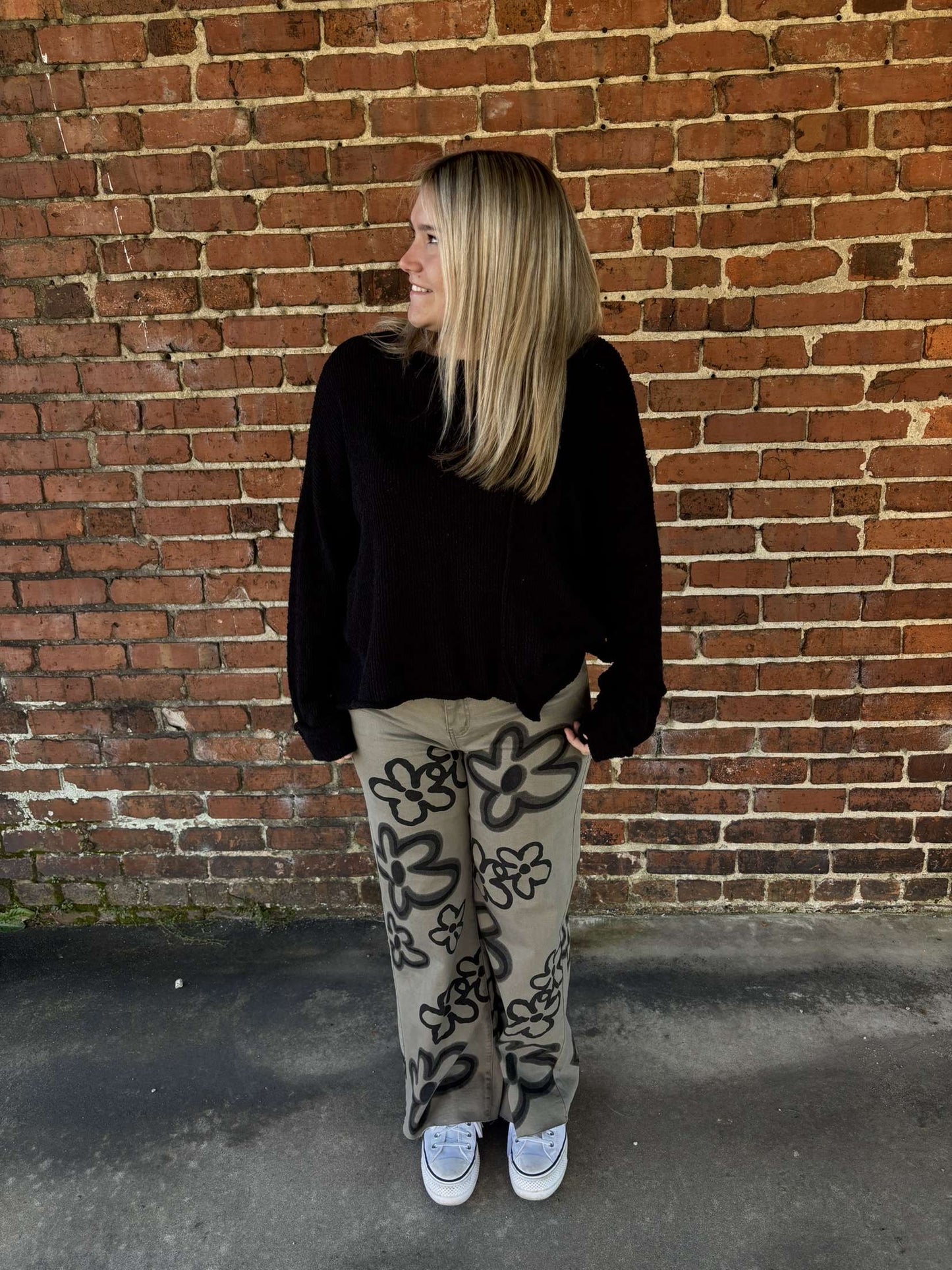 Floral Sage Jeans