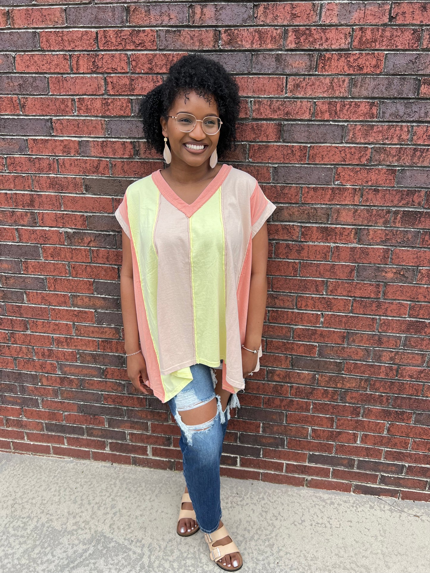 Color Block Knit Tunic