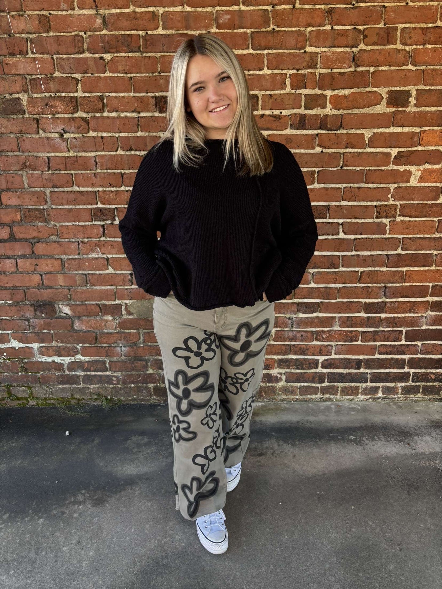 Floral Sage Jeans
