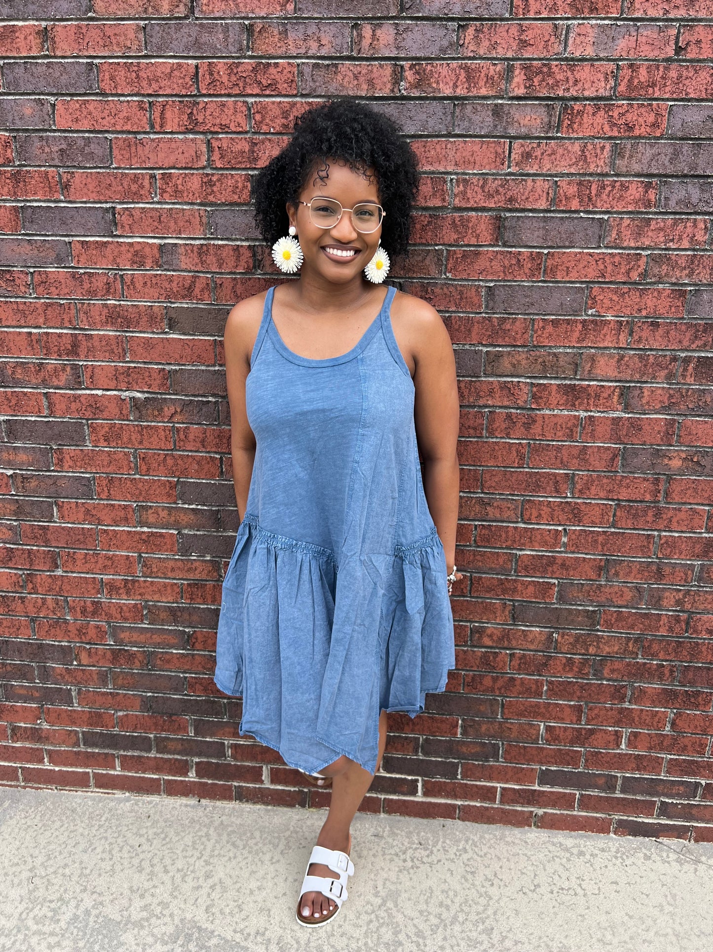 Washed Denim Swing Dress