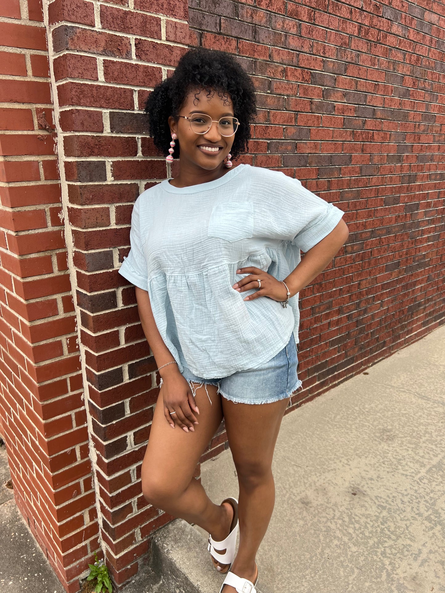 Linen Baby Doll Top