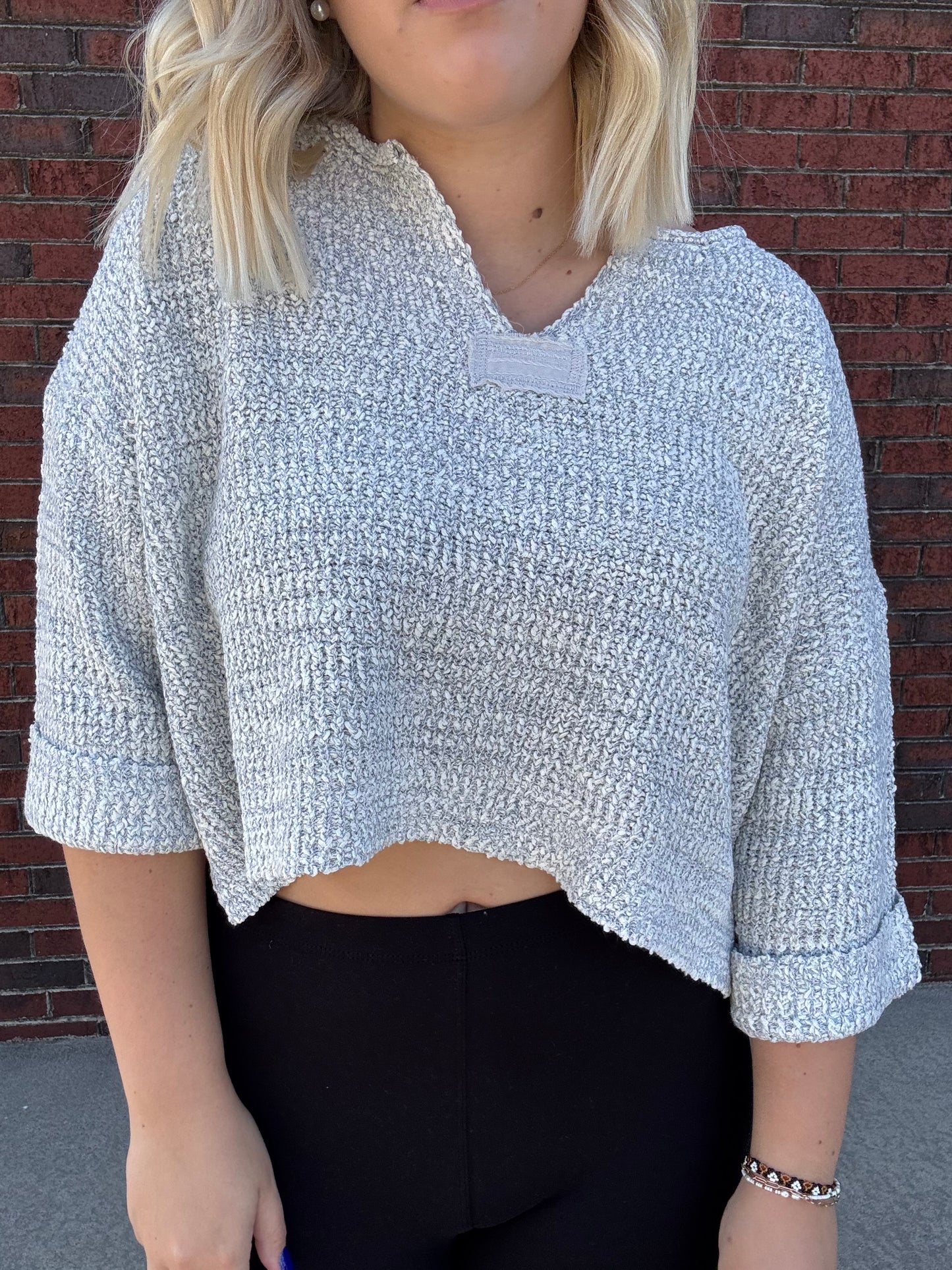 Cropped Knit Sweater Top
