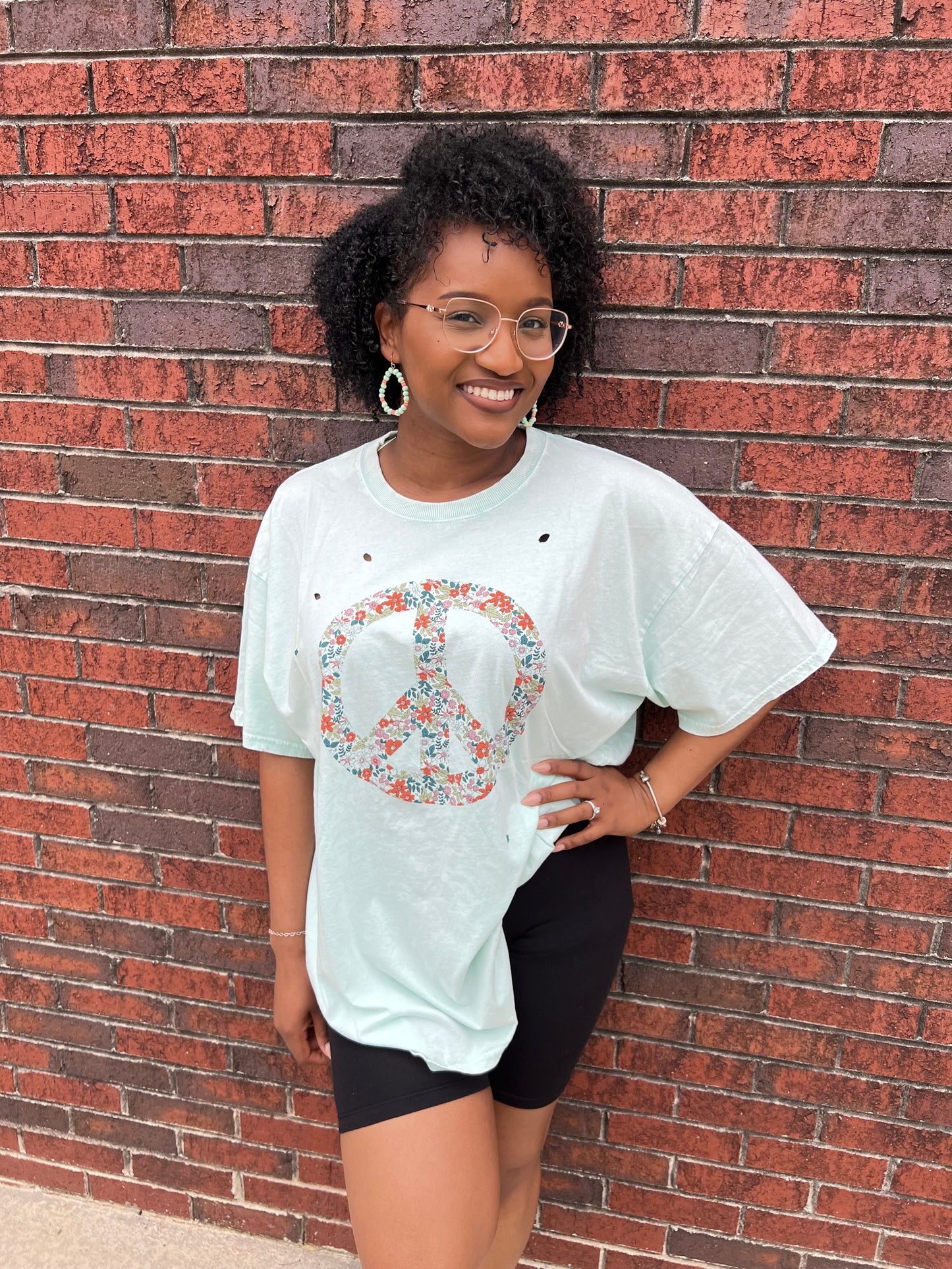 Peace Sign Washed Tee
