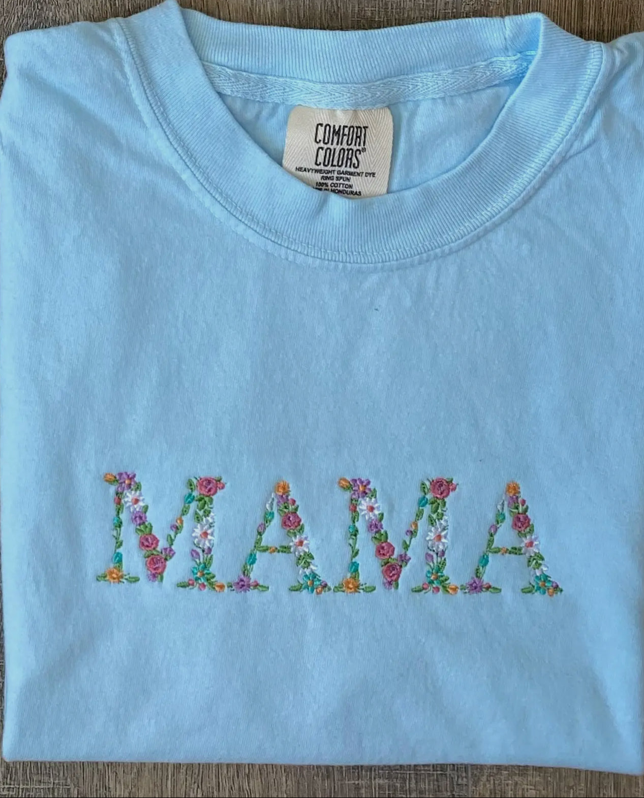Embroidered MAMA Floral Tee