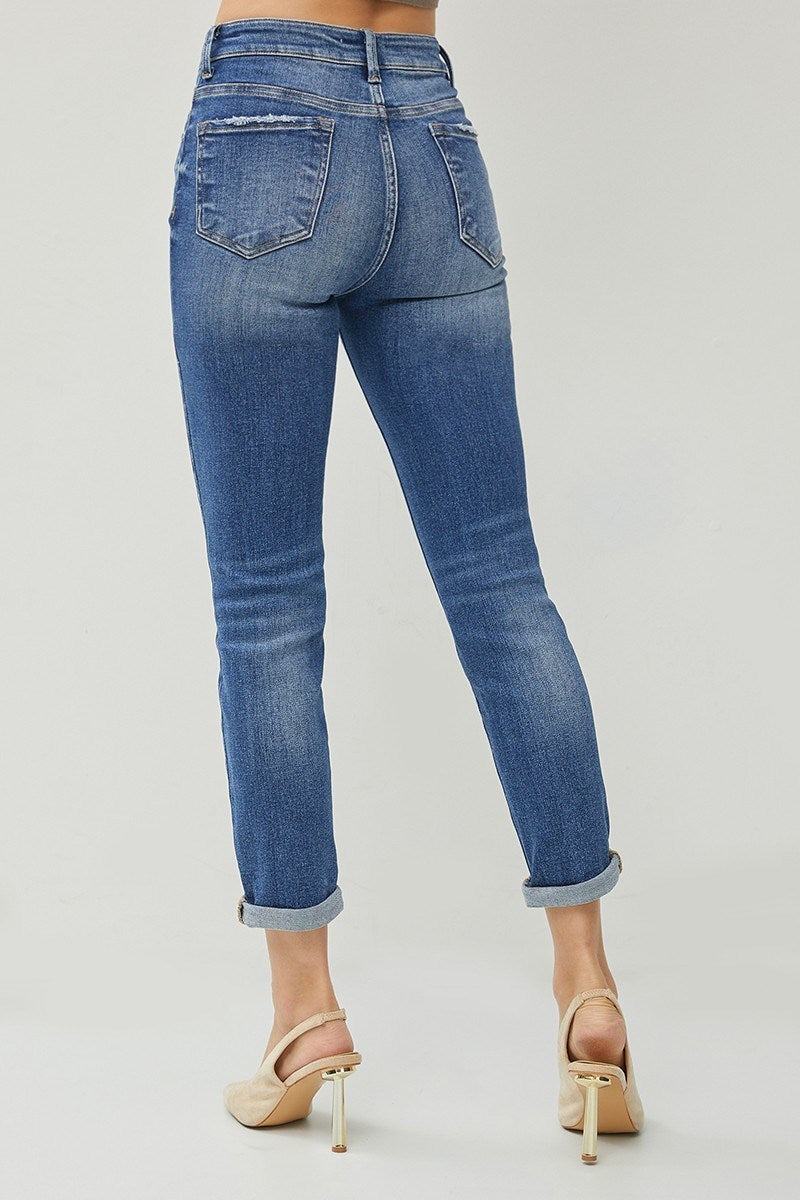 RISEN Roll Up Relaxed Skinny Jeans