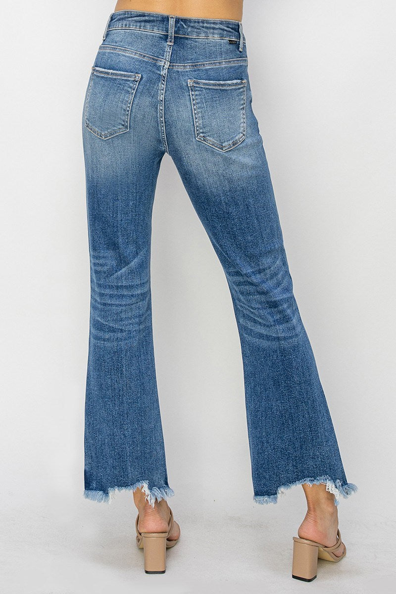 RISEN High Rise Ankle Straight Jeans