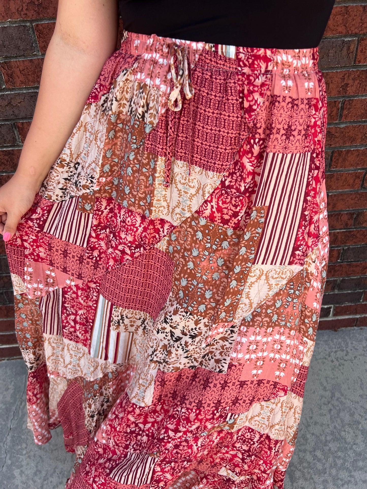 Patch Work Maxi Skirt