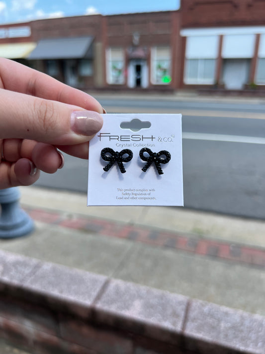 Black Bow Earrings