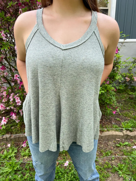 Rib Knit Cami Swing Top