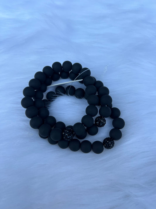 Black Beaded Stack