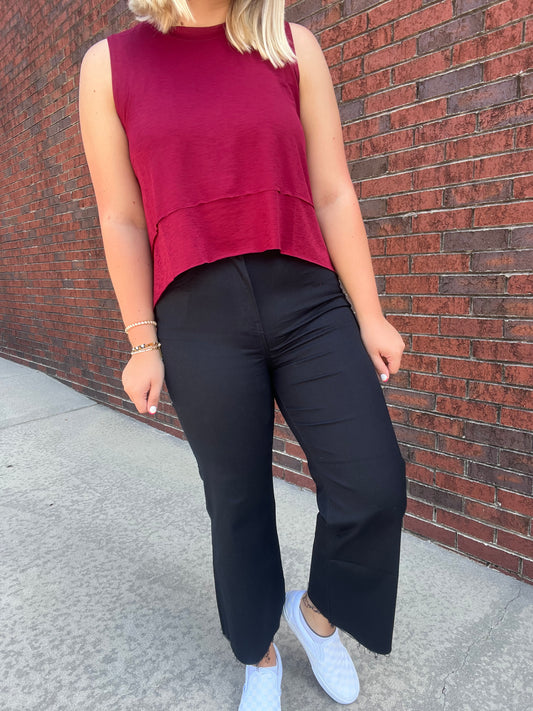 Cropped Wide Leg Jeans