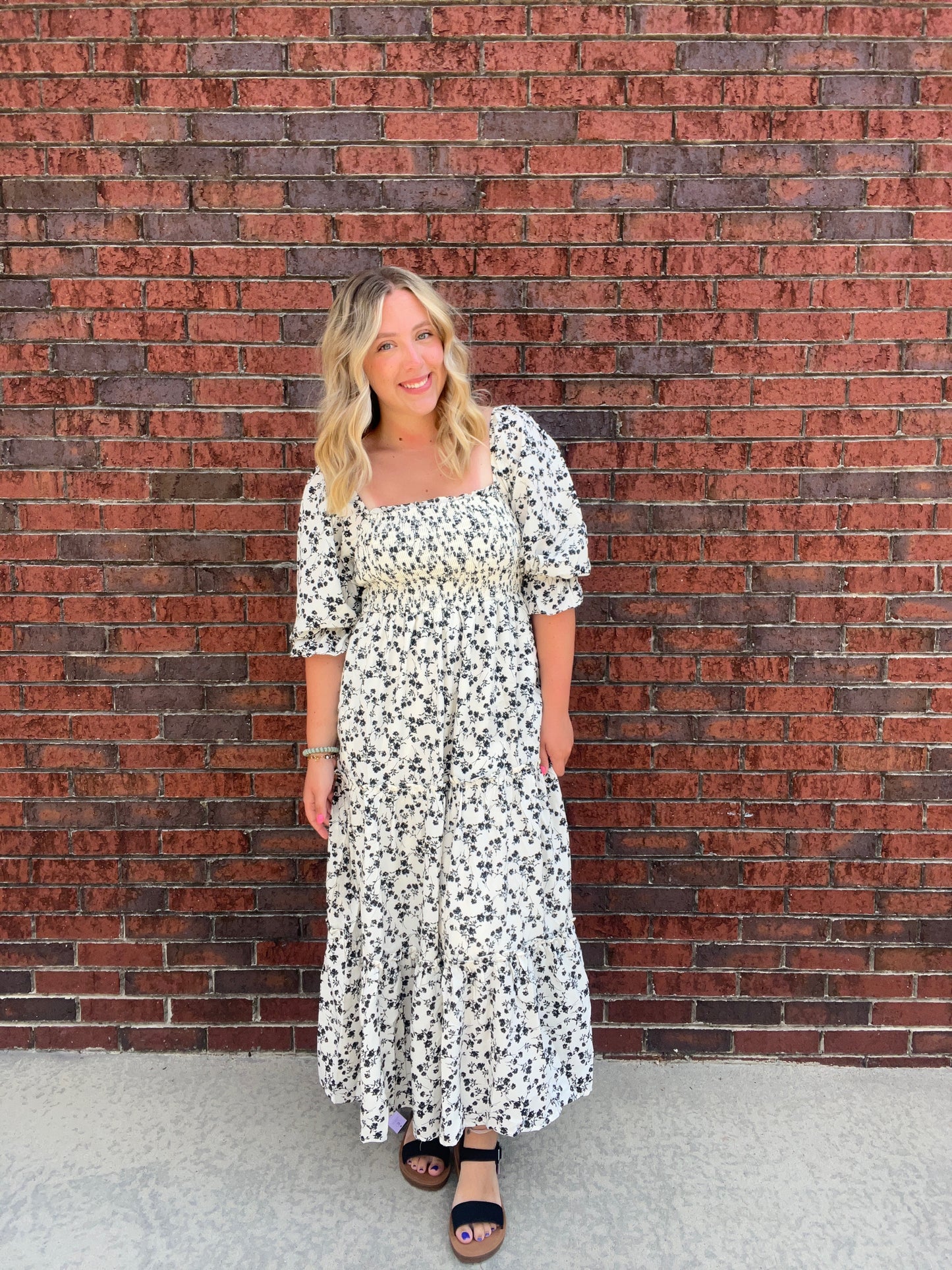 Floral Tiered Midi Dress