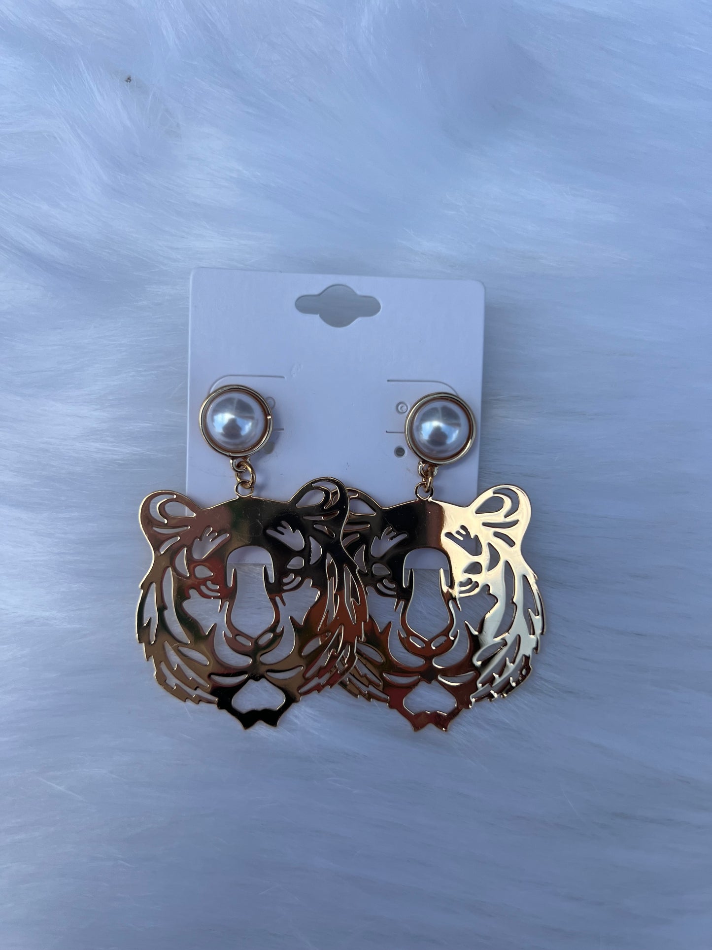 Gold Tiger Earrings