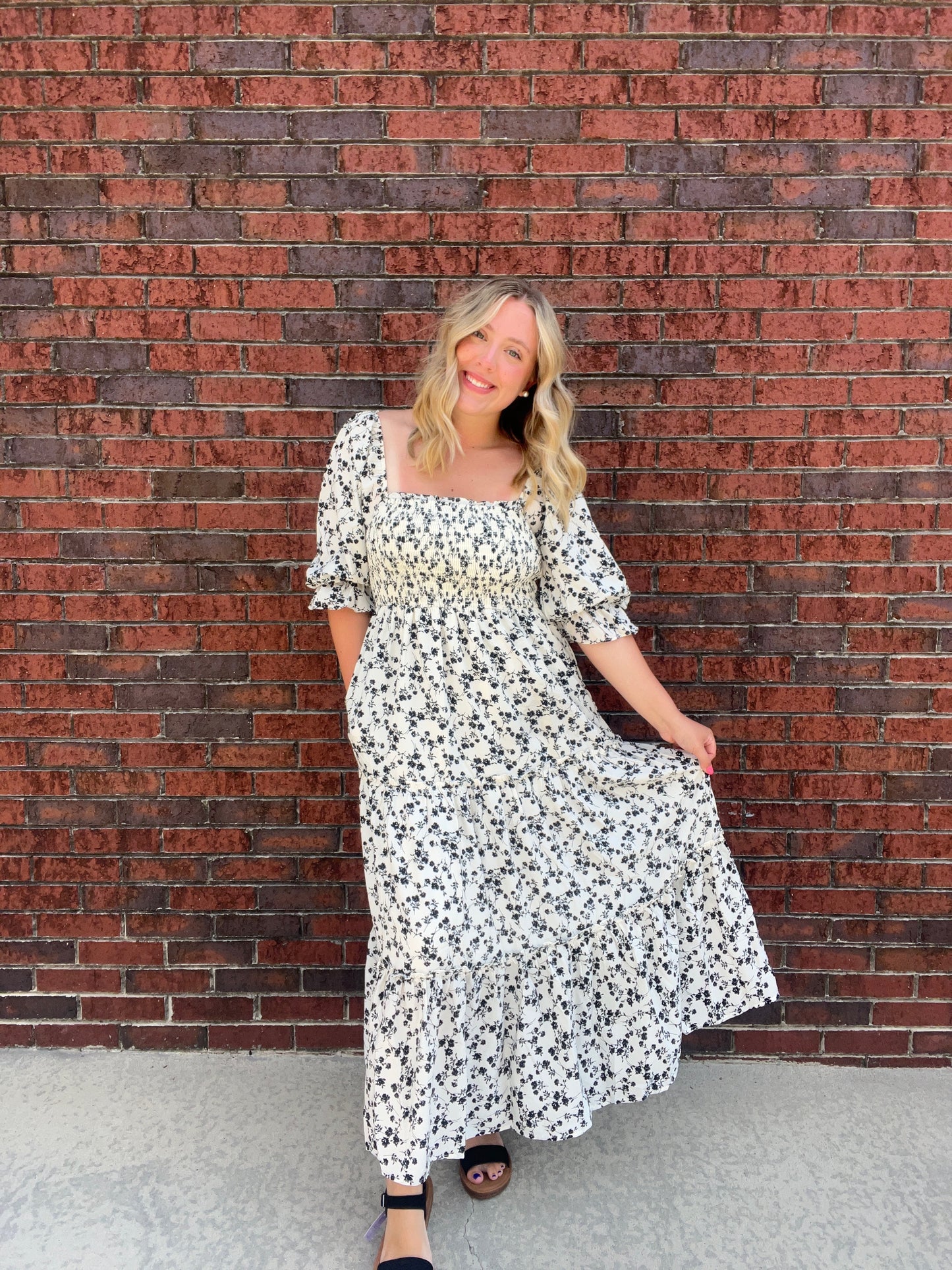 Floral Tiered Midi Dress