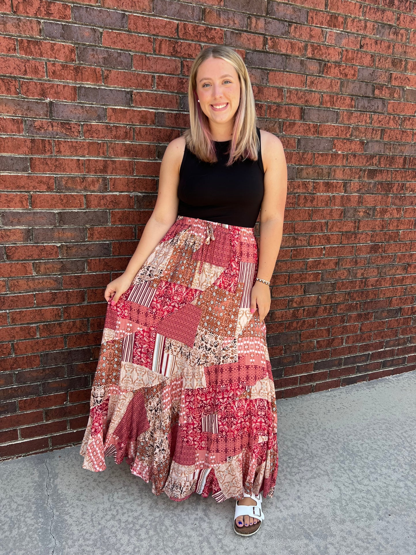 Patch Work Maxi Skirt