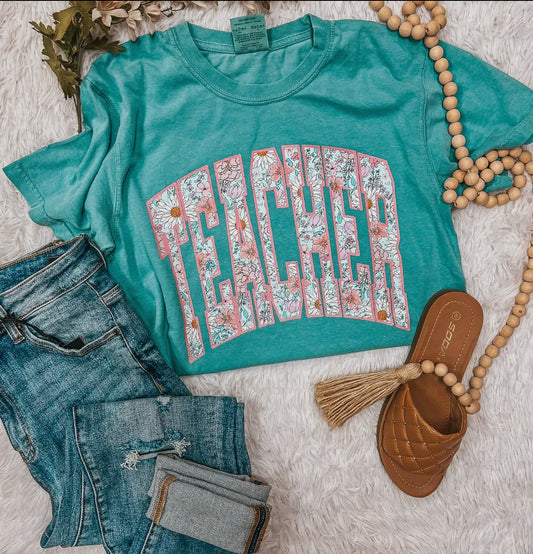 TEACHER Floral Tee