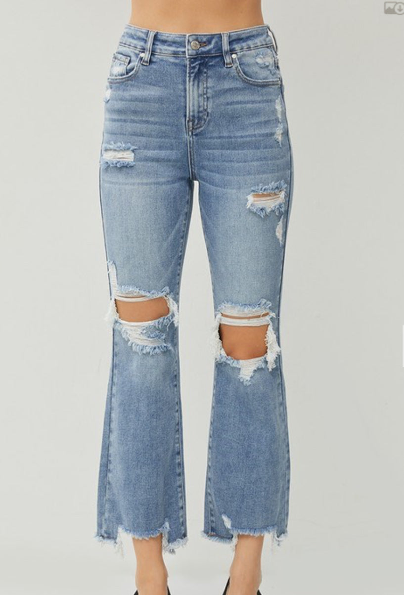 RISEN Ankle Flare Jeans